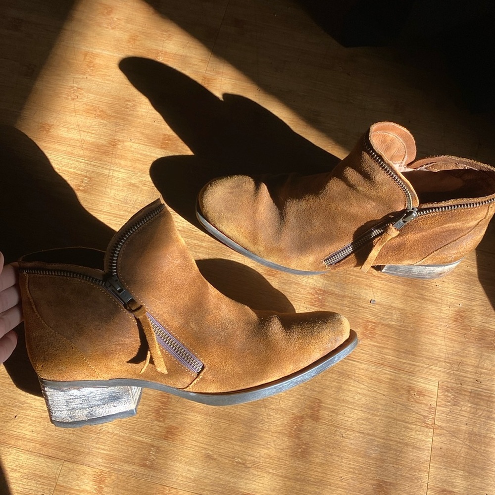 Born Handcrafted Tan Leather Booties